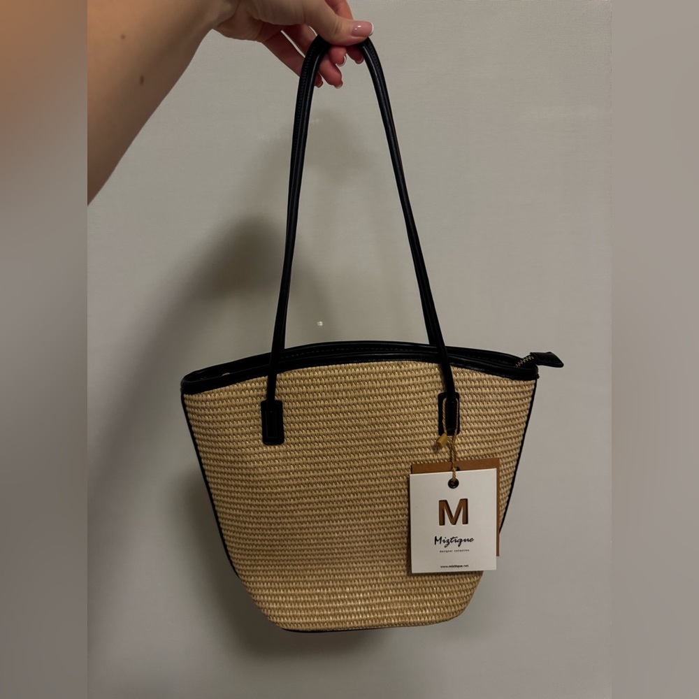 Black and Tan Women's Tote Bag Woven